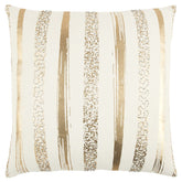 Gold Glam Stripe Beaded Throw Pillow